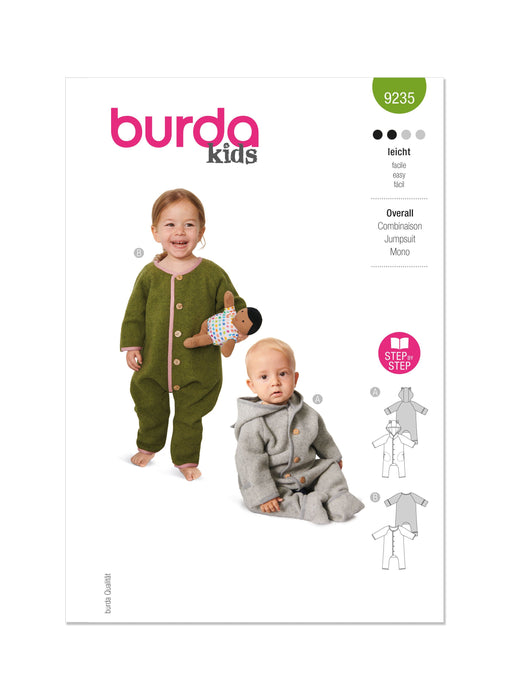 Burda Sewing Pattern 9235 Babies' Jumpsuit from Jaycotts Sewing Supplies