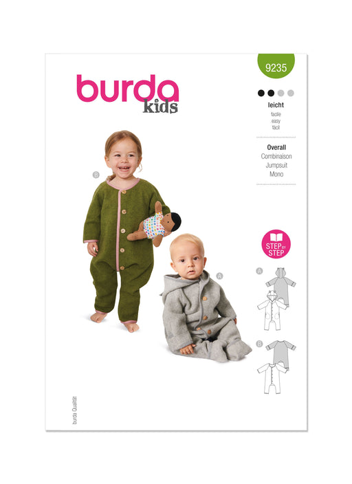 Burda Sewing Pattern 9235 Babies' Jumpsuit from Jaycotts Sewing Supplies