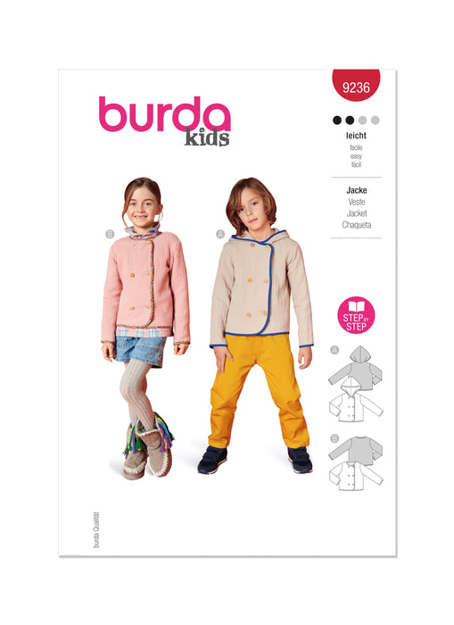 Burda Sewing Pattern 9236 Children's Jacket from Jaycotts Sewing Supplies