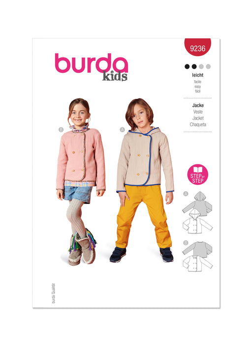 Burda Sewing Pattern 9236 Children's Jacket from Jaycotts Sewing Supplies