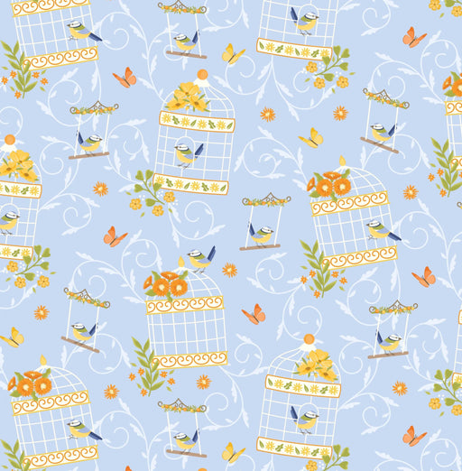 Cottage Bliss Organic Cotton Fabric, Birdsong from Jaycotts Sewing Supplies