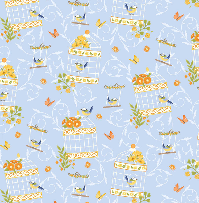 Cottage Bliss Organic Cotton Fabric, Birdsong from Jaycotts Sewing Supplies