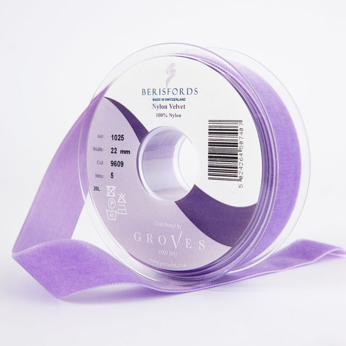Berisfords Velvet Ribbon, Violet from Jaycotts Sewing Supplies