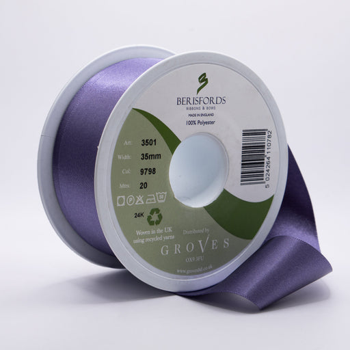 Berisfords Satin Ribbon, Mulberry from Jaycotts Sewing Supplies