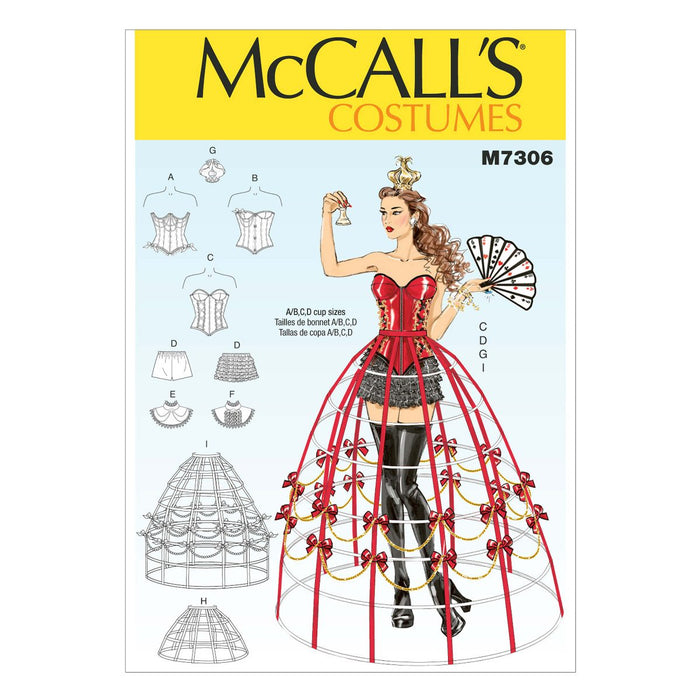 M7306 Corsets, Shorts, Collars, Hoop Skirts and Crown from Jaycotts Sewing Supplies
