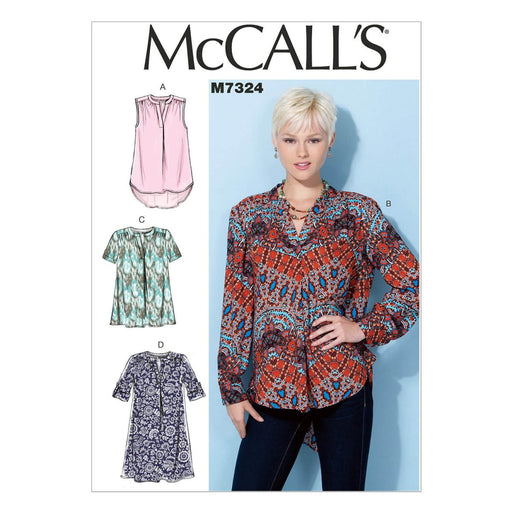 M7324 Misses' Half Placket Tops and Tunic from Jaycotts Sewing Supplies