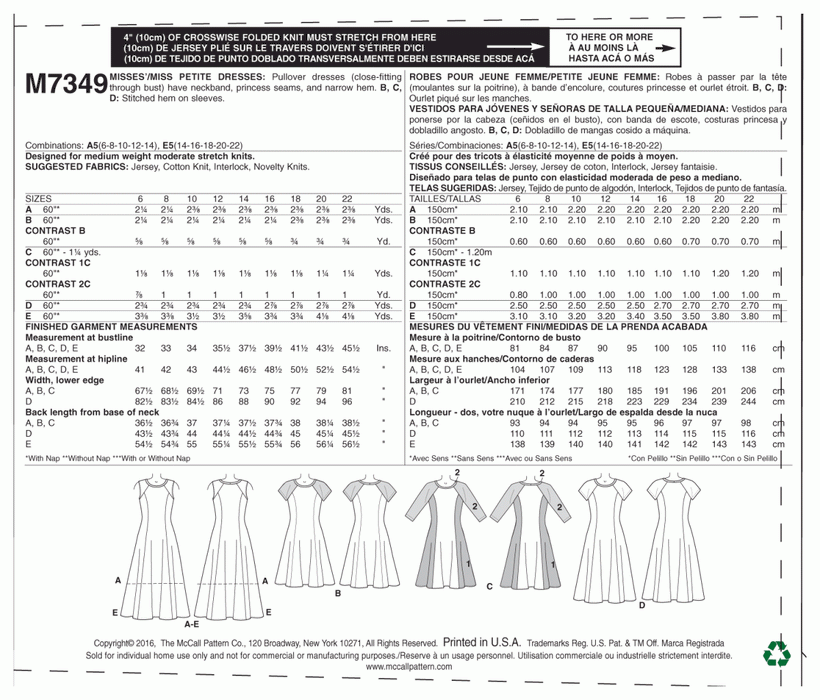 M7349 Misses'/petite Fit and Flare dress from Jaycotts Sewing Supplies