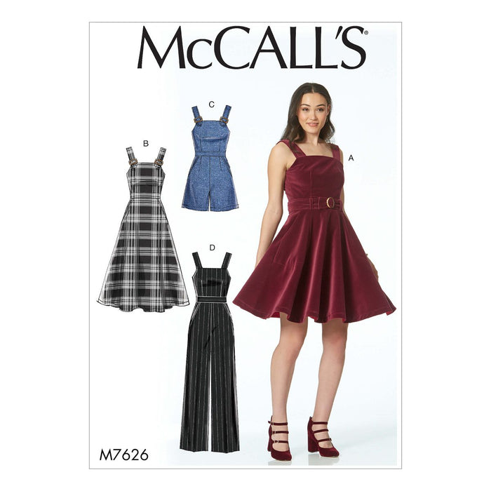 McCall's Sewing Pattern 7626 Dresses, Romper, and Jumpsuit with Pockets from Jaycotts Sewing Supplies