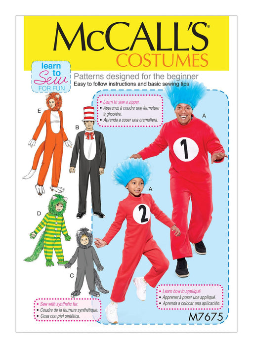 McCall's Sewing Pattern 7675 Fun Adult/Child/Boy's/Girl's Costumes from Jaycotts Sewing Supplies