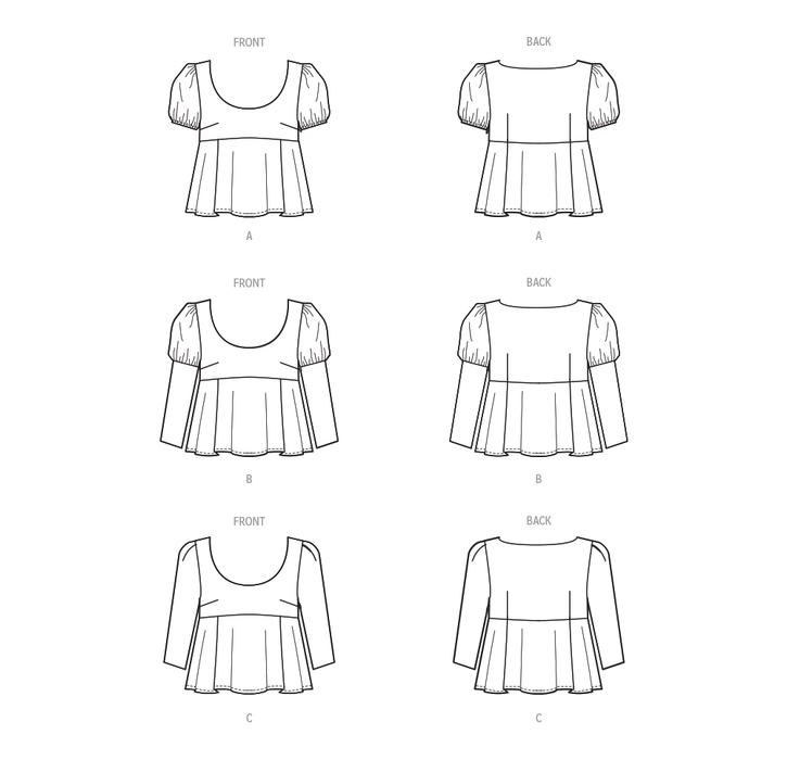 McCall's sewing pattern 8387 Women's Tops from Jaycotts Sewing Supplies