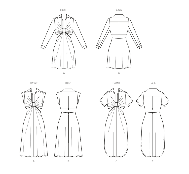 McCall's sewing pattern 8403 Knotted shirt dress from Jaycotts Sewing Supplies