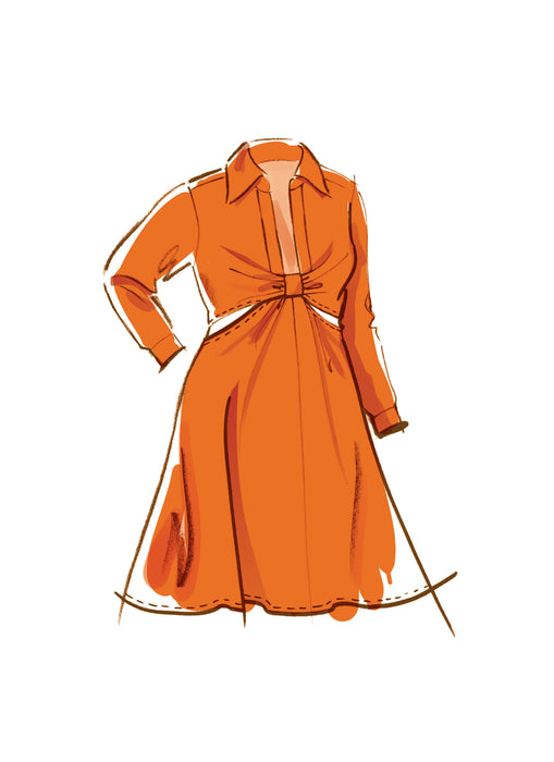 McCall's sewing pattern 8404 Knotted shirt dress from Jaycotts Sewing Supplies