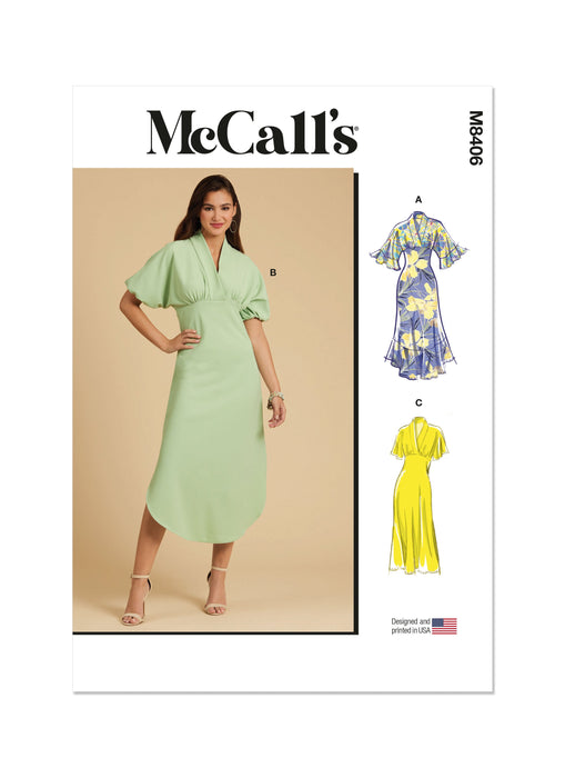 McCall's sewing pattern 8406 Empire Waist Dress from Jaycotts Sewing Supplies
