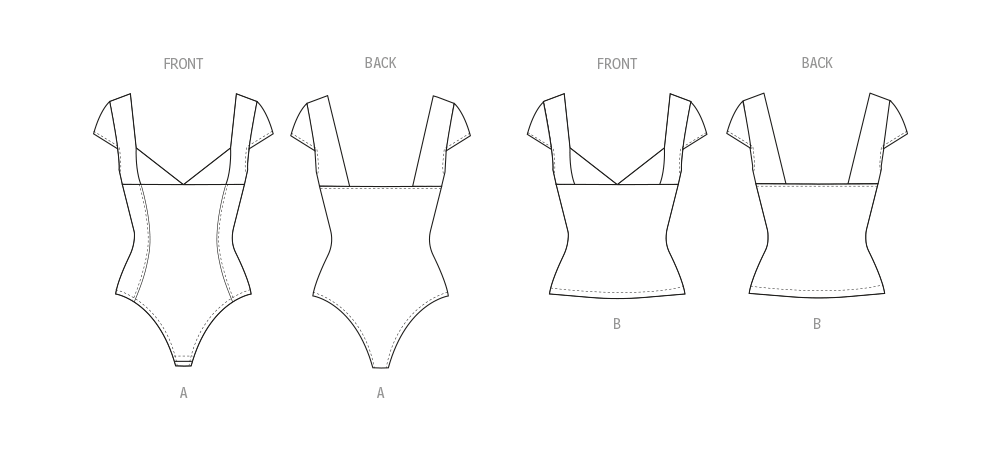 McCall's sewing pattern 8407 Knit Bodysuit and Top by Brandi Joan from Jaycotts Sewing Supplies