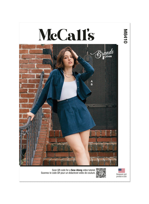 McCall's sewing pattern 8410 Shirt and Mini Skirt by Brandi Joan from Jaycotts Sewing Supplies