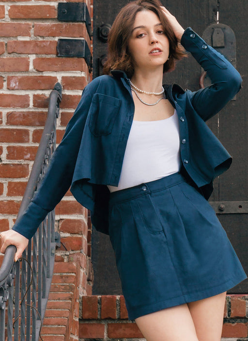 McCall's sewing pattern 8410 Shirt and Mini Skirt by Brandi Joan from Jaycotts Sewing Supplies