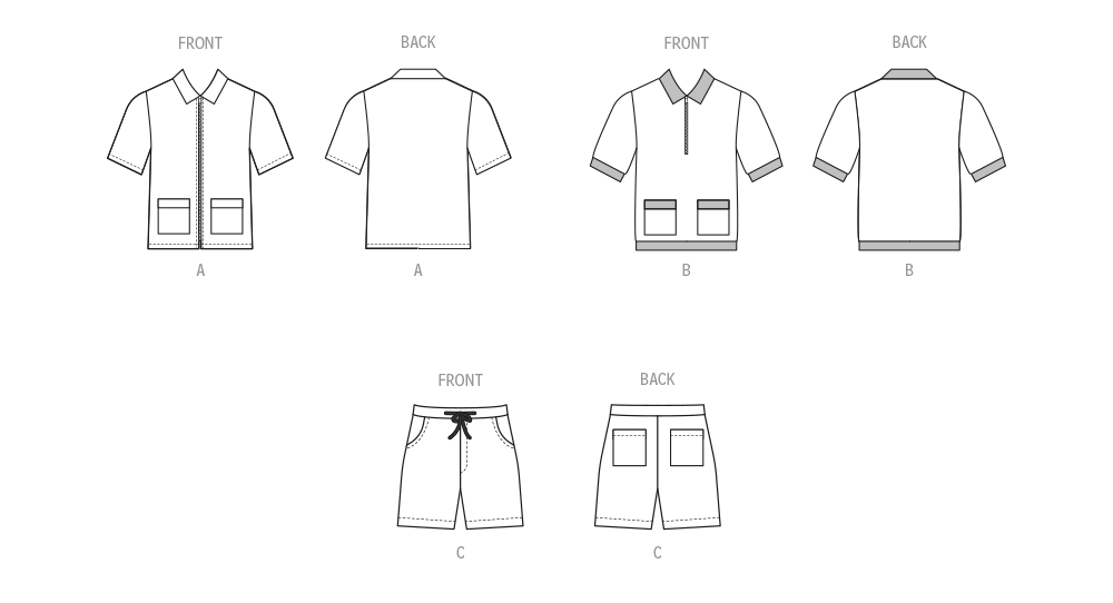 McCall's sewing pattern 8414 Men's Shirts and Shorts from Jaycotts Sewing Supplies