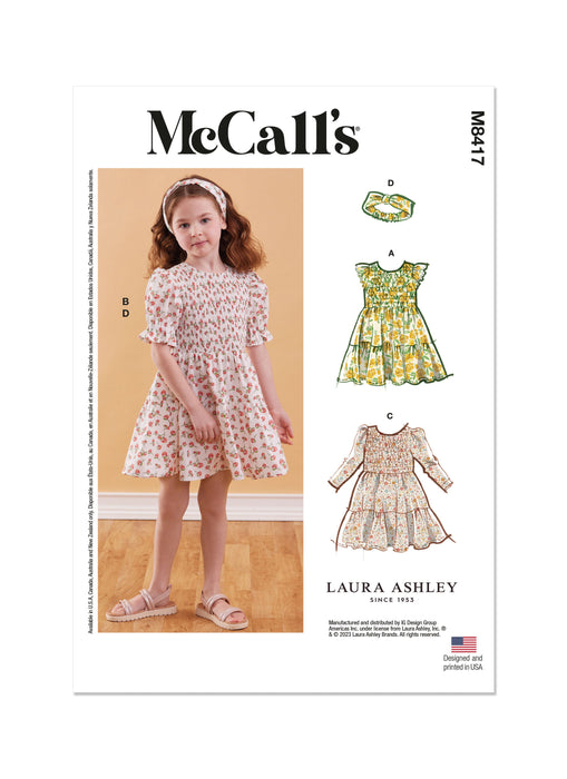 McCall's sewing pattern 8417 Children's Dress by Laura Ashley from Jaycotts Sewing Supplies