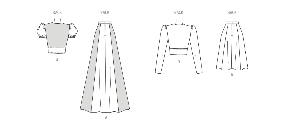 McCall's sewing pattern M8431 Misses' Top and Skirt from Jaycotts Sewing Supplies