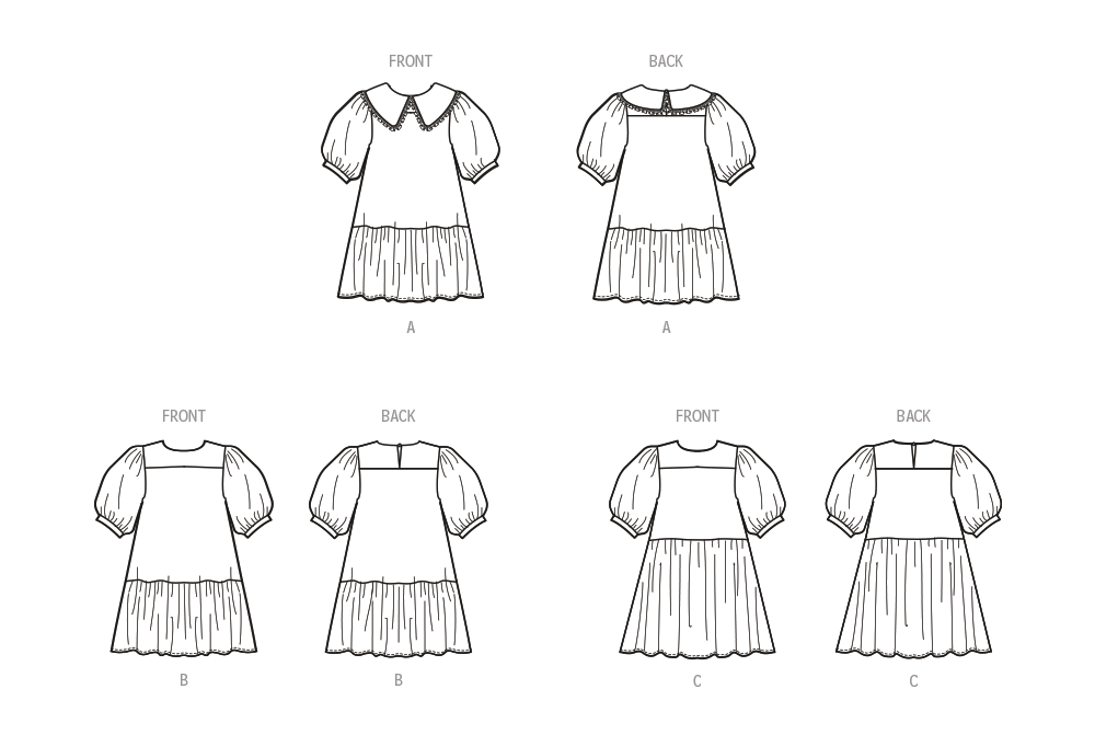 McCall's sewing pattern M8444 Children's and Girls' Dresses from Jaycotts Sewing Supplies