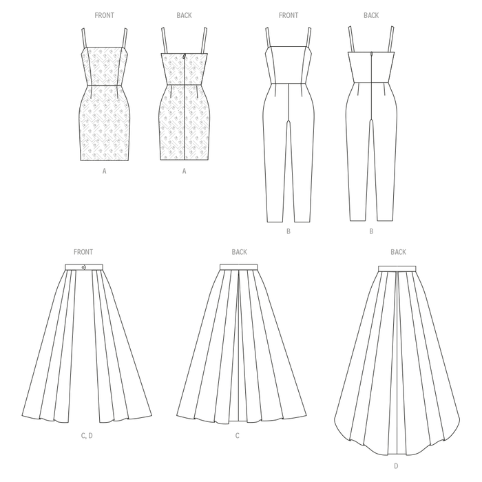 McCall's Sewing Pattern 8450 Dress, Jumpsuit and Overskirt from Jaycotts Sewing Supplies