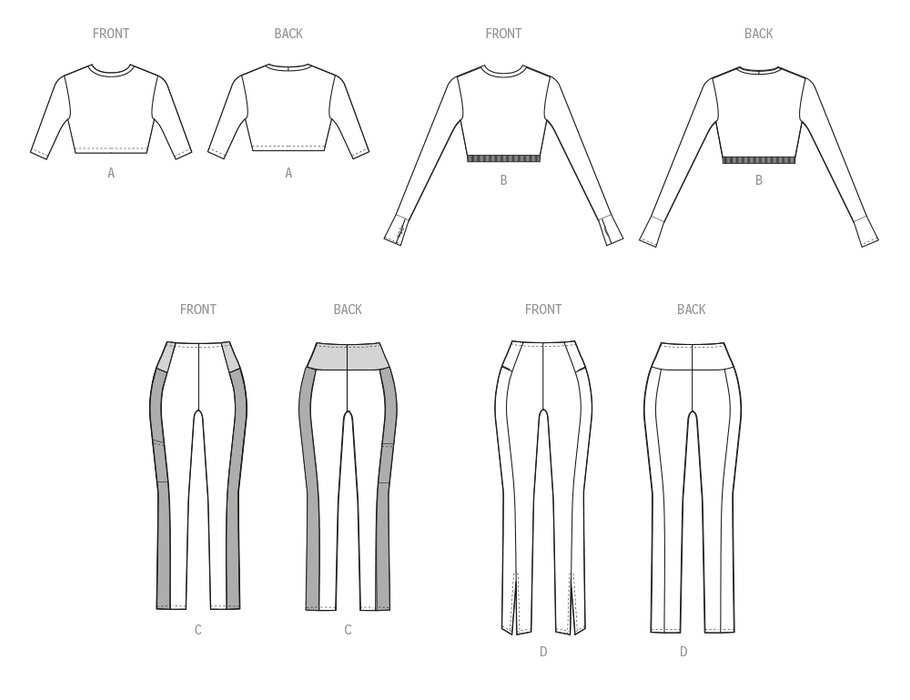 McCall's Sewing Pattern 8455 Crop Top and Leggings from Jaycotts Sewing Supplies