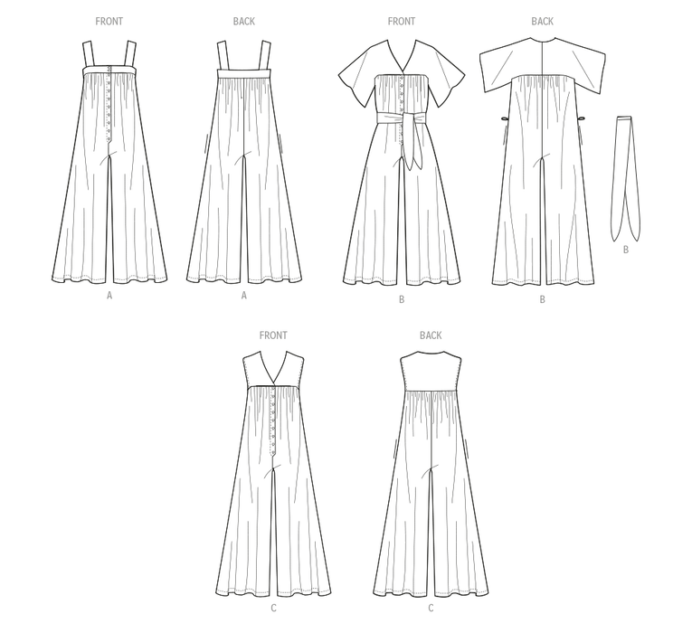 McCall's Sewing Pattern 8457 Loose Fit Jumpsuit and Sash from Jaycotts Sewing Supplies