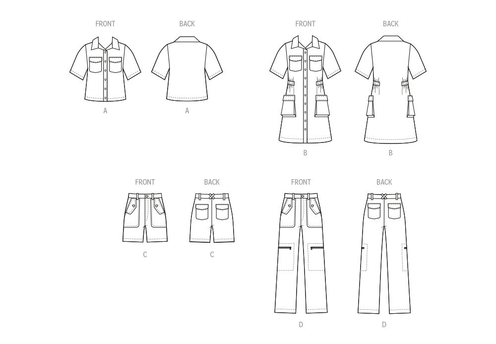 McCall's Pattern 8462 Girls' and Boys' Shirt, Pants, Shorts and Girls' Dress from Jaycotts Sewing Supplies