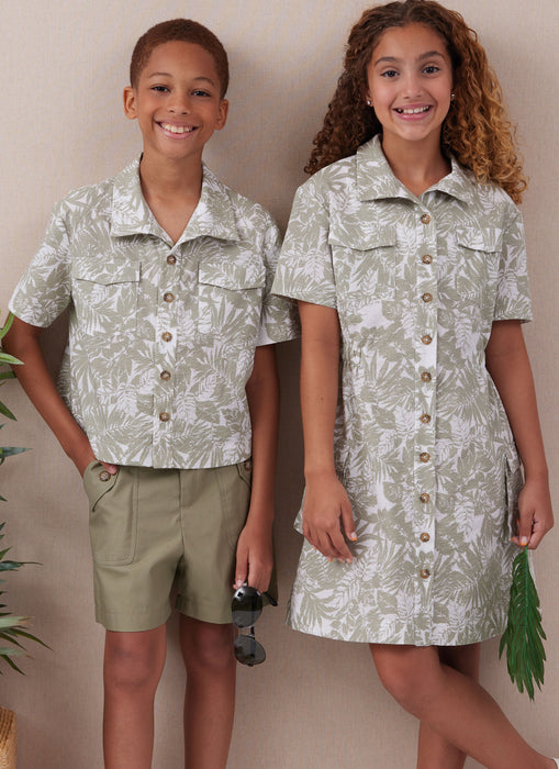 McCall's Pattern 8462 Girls' and Boys' Shirt, Pants, Shorts and Girls' Dress from Jaycotts Sewing Supplies