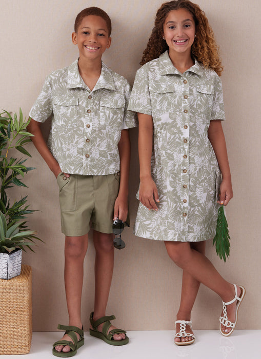 McCall's Pattern 8462 Girls' and Boys' Shirt, Pants, Shorts and Girls' Dress from Jaycotts Sewing Supplies