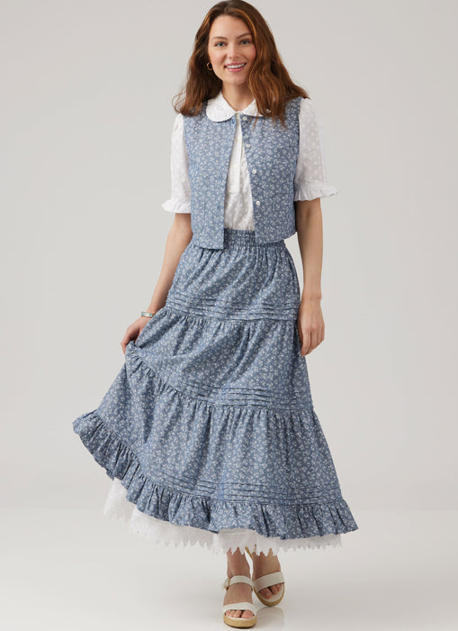 McCall's Sewing Pattern 8463 Blouse, Vest, Skirt and Petticoat by Laura Ashley from Jaycotts Sewing Supplies