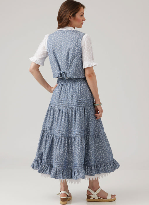 McCall's Sewing Pattern 8463 Blouse, Vest, Skirt and Petticoat by Laura Ashley from Jaycotts Sewing Supplies