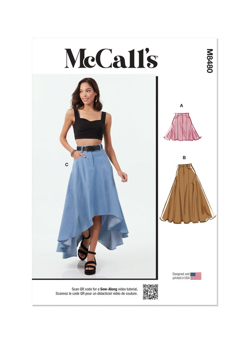 McCall's Sewing Pattern 8480 Misses' Skirt in Three Lengths from Jaycotts Sewing Supplies