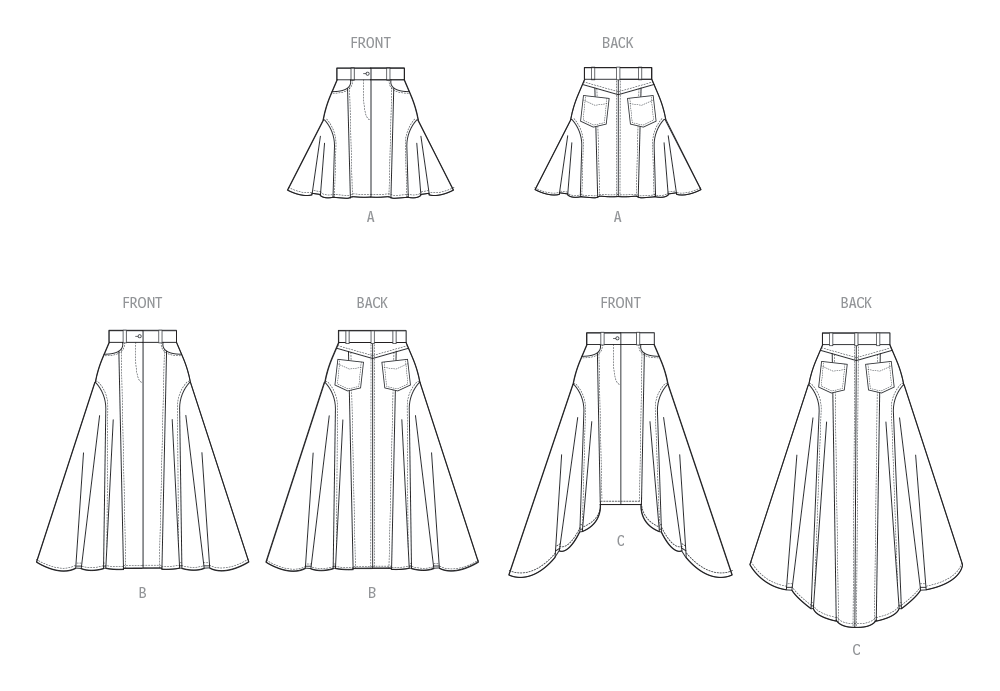 McCall's Sewing Pattern 8480 Misses' Skirt in Three Lengths from Jaycotts Sewing Supplies