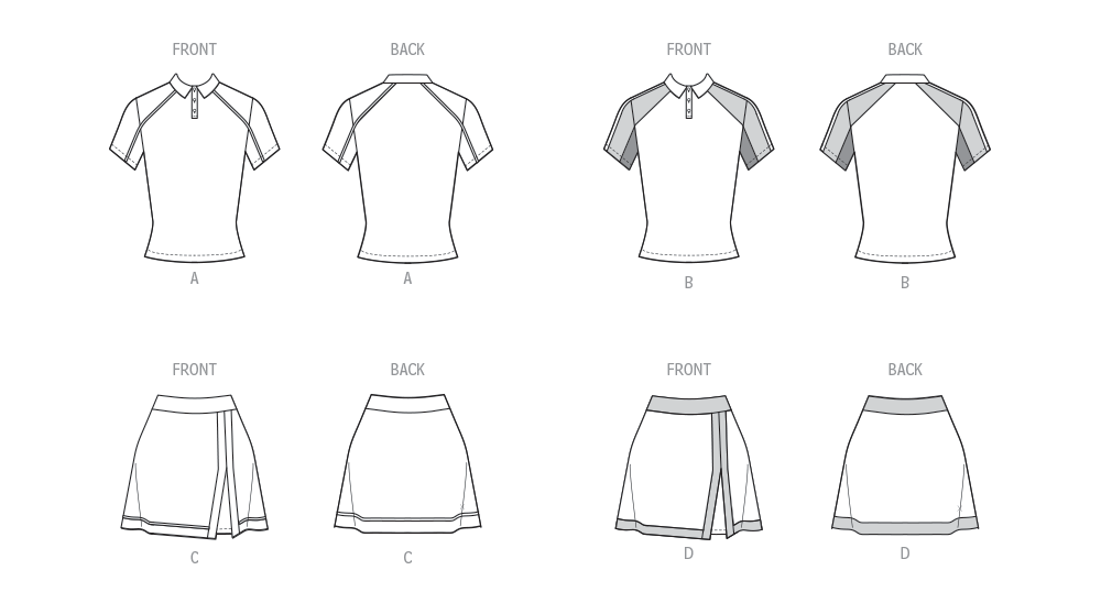 McCall's Sewing Pattern 8481 Misses' Knit Tops and Skorts from Jaycotts Sewing Supplies