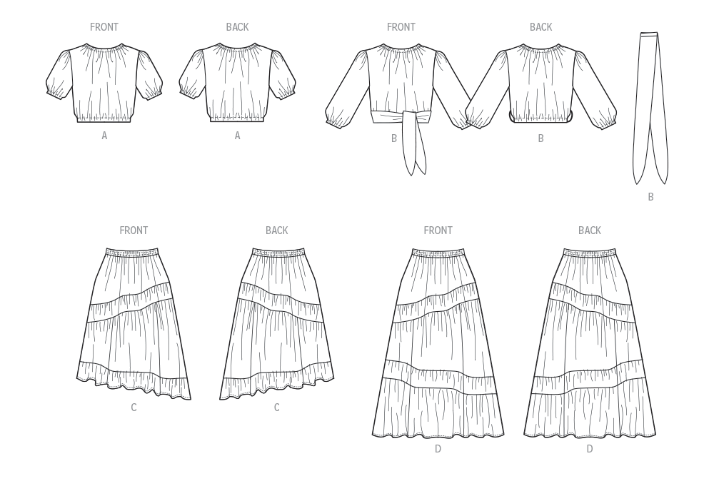 McCall's Sewing Pattern 8482 Misses' Tops and Skirts from Jaycotts Sewing Supplies