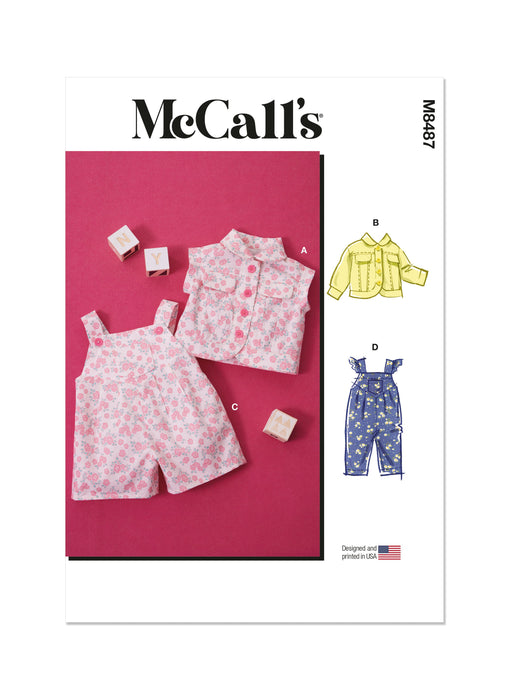 McCall's Sewing Pattern 8487 Baby's' Vest, Jacket and Overalls from Jaycotts Sewing Supplies