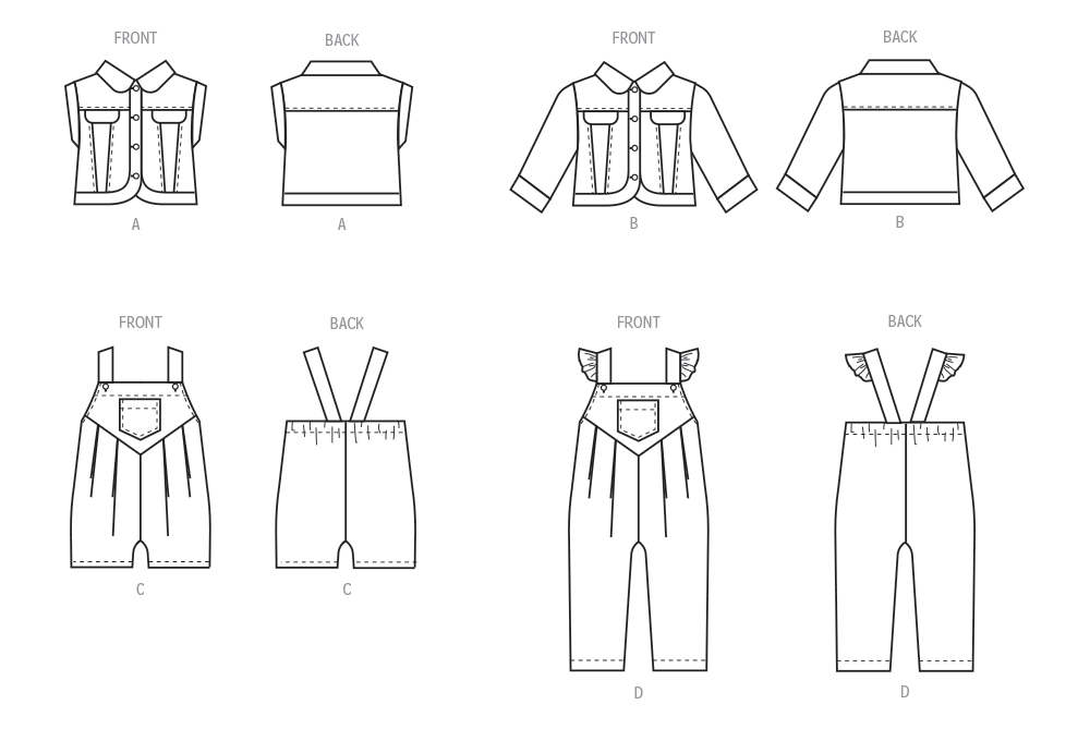 McCall's Sewing Pattern 8487 Baby's' Vest, Jacket and Overalls from Jaycotts Sewing Supplies