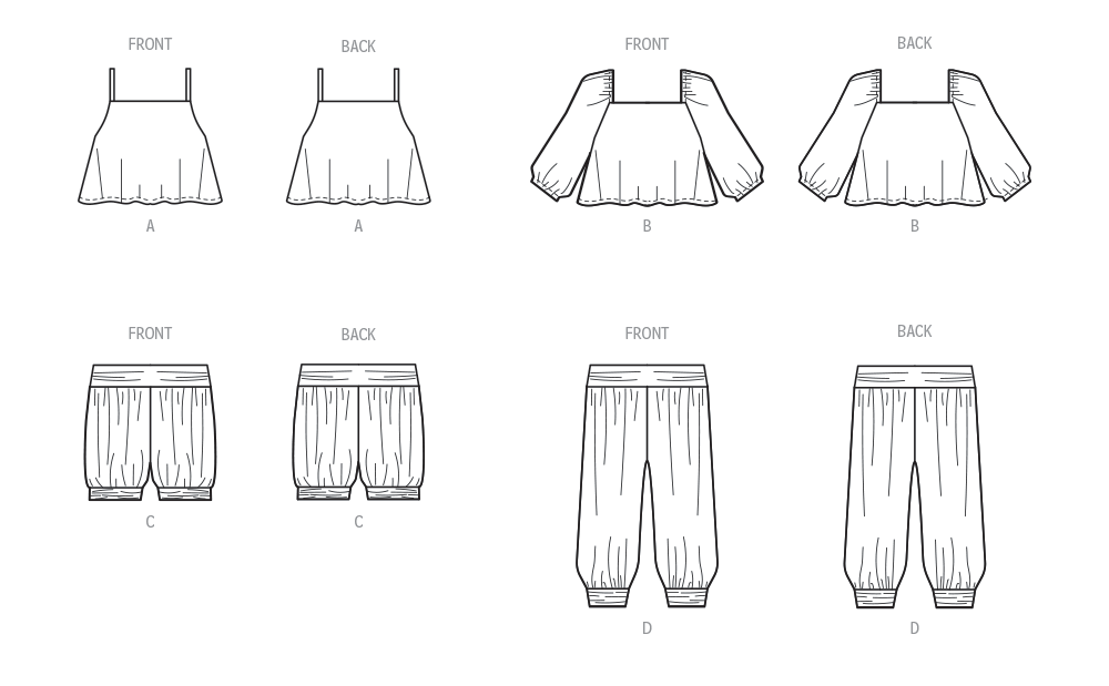 McCall's Sewing Pattern 8488 Toddlers' Knit Tops, Shorts and Pants from Jaycotts Sewing Supplies