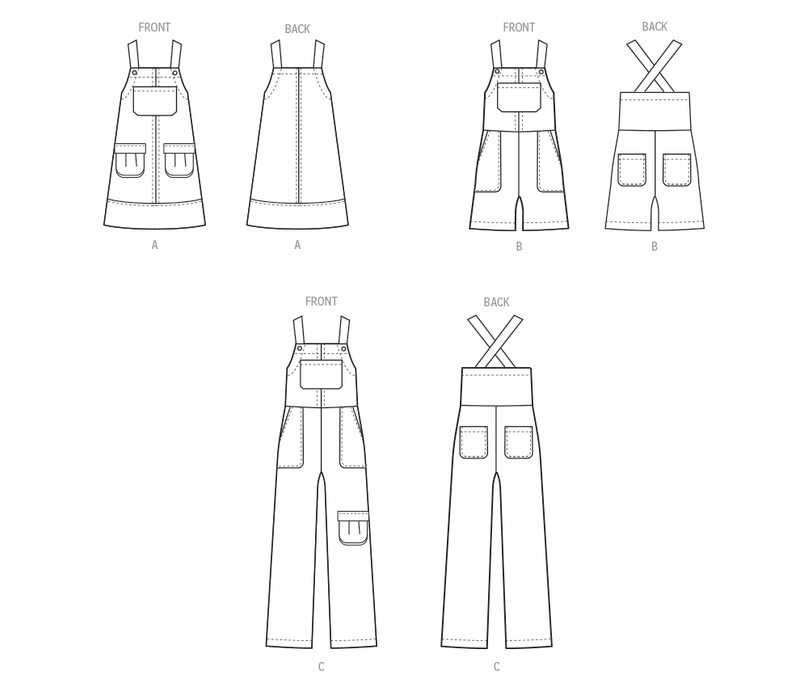 McCall's Sewing Pattern 8489 Girls' Pinafore and Overalls from Jaycotts Sewing Supplies