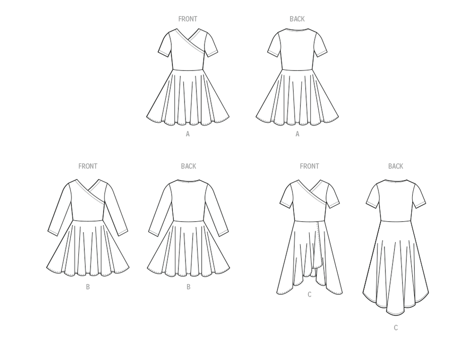 McCall's sewing pattern 8520 Children's and Girls' Knit Dresses from Jaycotts Sewing Supplies