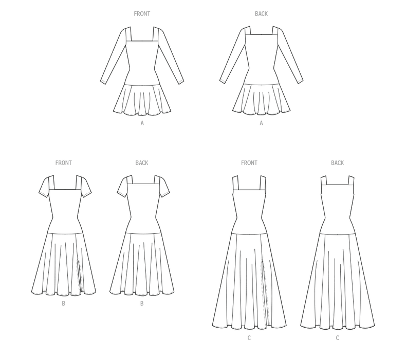 McCall's sewing pattern 8551 Misses' and Miss Petite Knit Dresses from Jaycotts Sewing Supplies