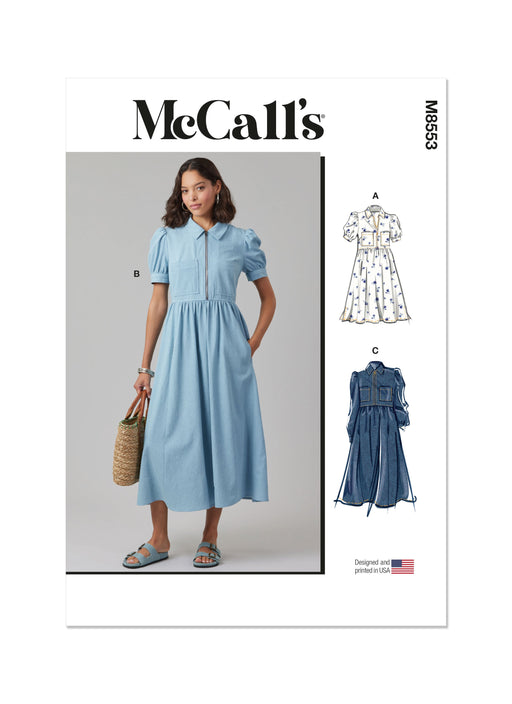 McCall's sewing pattern 8553 Zip front dress from Jaycotts Sewing Supplies