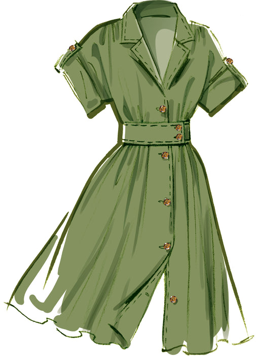 McCall's sewing pattern 8556 Misses' Shirtdress in Three Lengths from Jaycotts Sewing Supplies