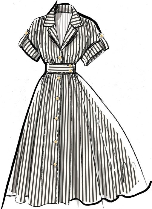 McCall's sewing pattern 8556 Misses' Shirtdress in Three Lengths from Jaycotts Sewing Supplies