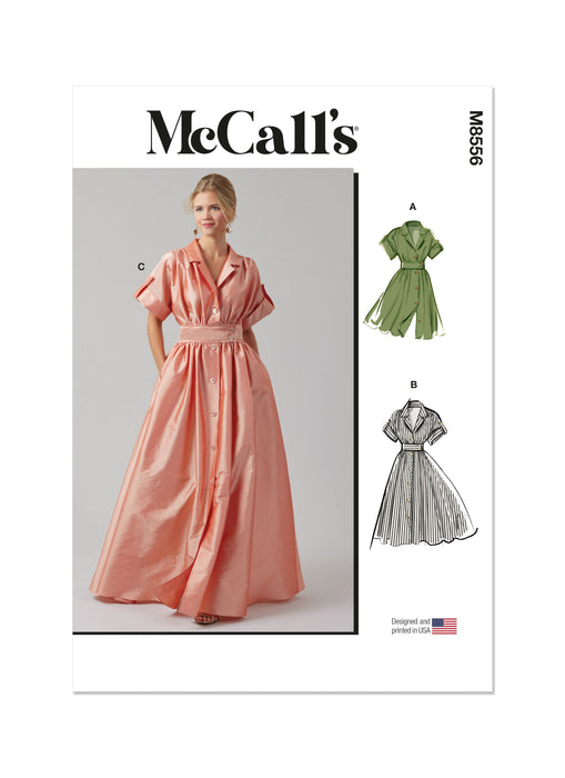 McCall's sewing pattern 8556 Misses' Shirtdress in Three Lengths from Jaycotts Sewing Supplies