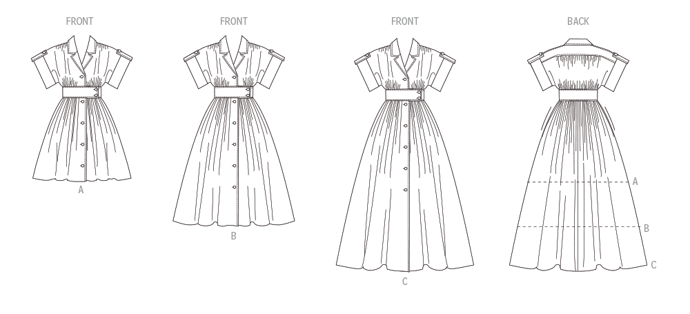 McCall's sewing pattern 8556 Misses' Shirtdress in Three Lengths from Jaycotts Sewing Supplies