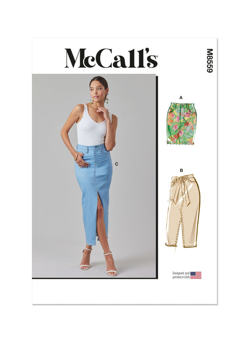 McCall's sewing pattern 8559 Misses' and Women's Jeans Skirt from Jaycotts Sewing Supplies