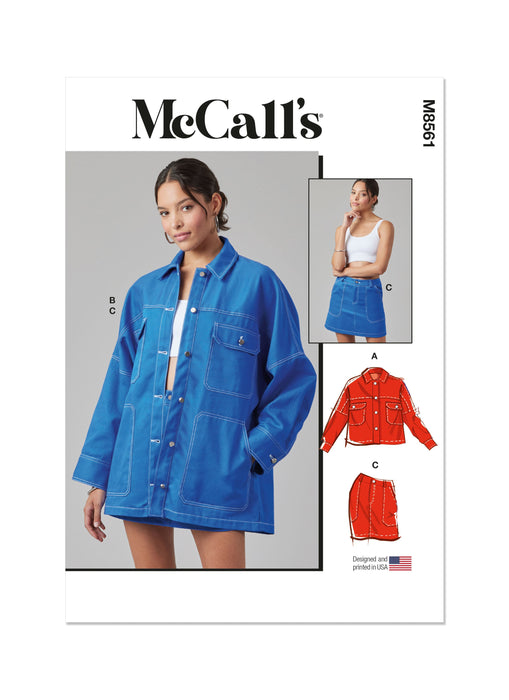 McCall's sewing pattern 8561 Misses' Jacket in Two Lengths and Skirt from Jaycotts Sewing Supplies
