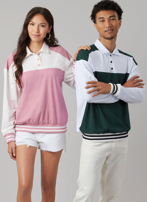 McCall's sewing pattern 8564 Unisex Knit Pullover Tops from Jaycotts Sewing Supplies